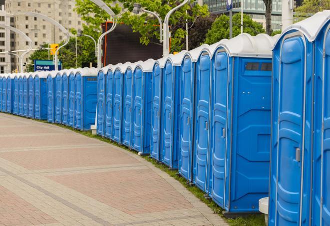 Seasonal porta potty units set up at a Thomasville, Georgia venue