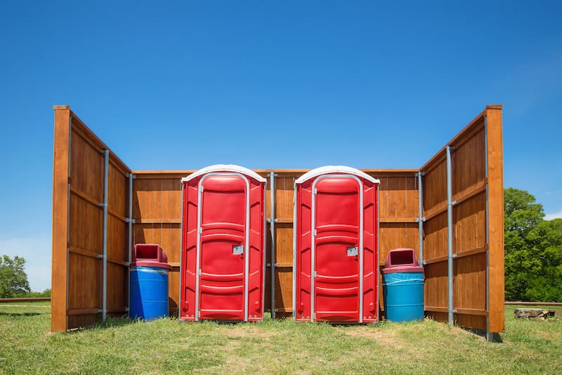 Short-term porta potty units staged for delivery in Thomasville, Georgia